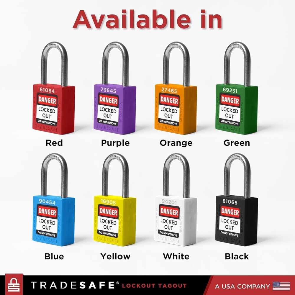 10 Yellow Lockout Tagout Locks Set for Enhanced Workplace Safety Protocols