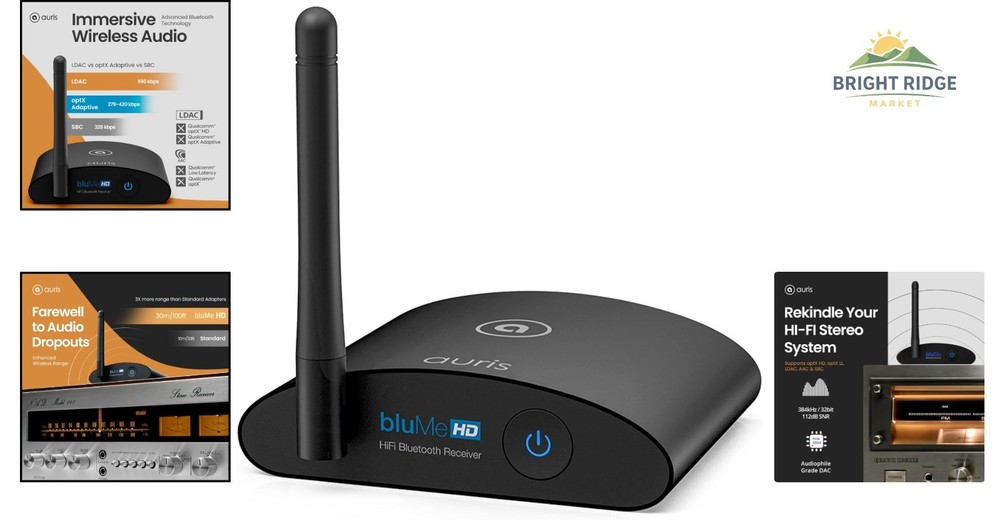 Wireless Music Adapter with Audiophile DAC for High Quality Audio Streaming