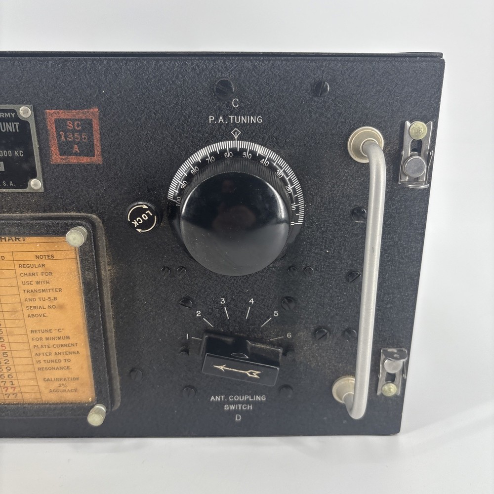 US Army Signal Corps Transmitter Tuning Unit TU-5-B - Untested. Well Kept!