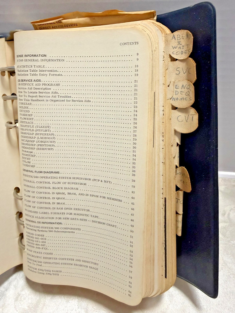 1971 IBM Field Engineering Handbook System/360 S229-3169-3 Tabs, Notes & Binder