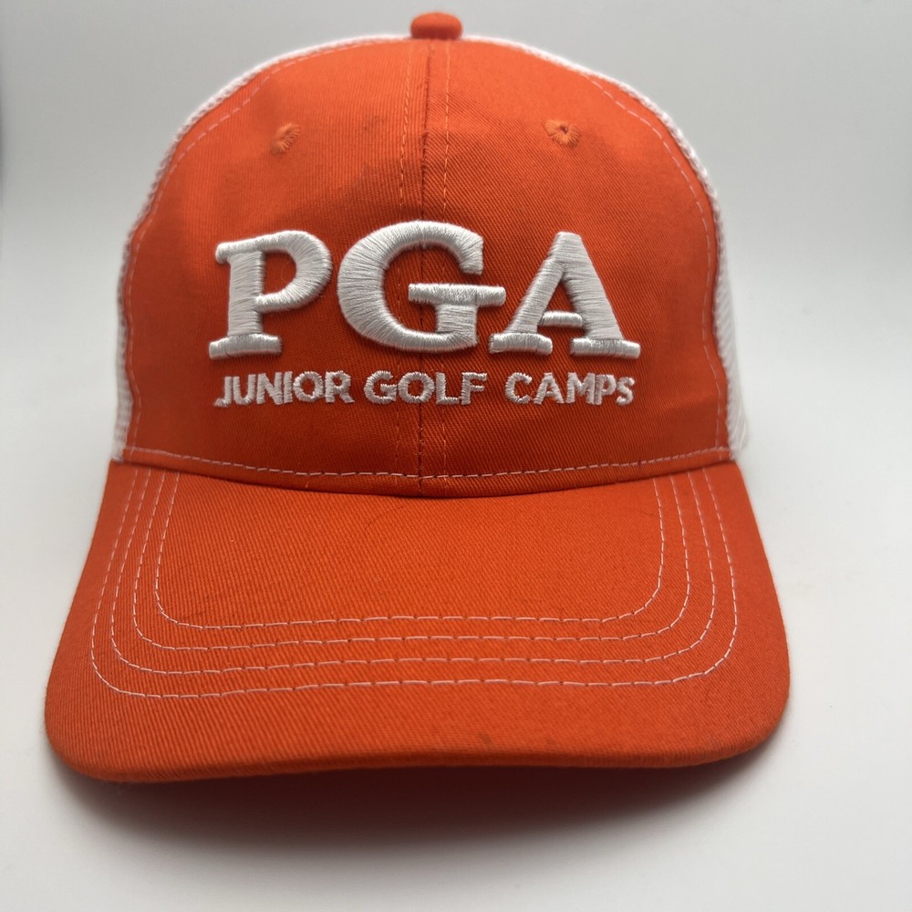 PGA JUNIOR GOLF CAMPS ORANGE Trucker Meshback SnapBack GR45
