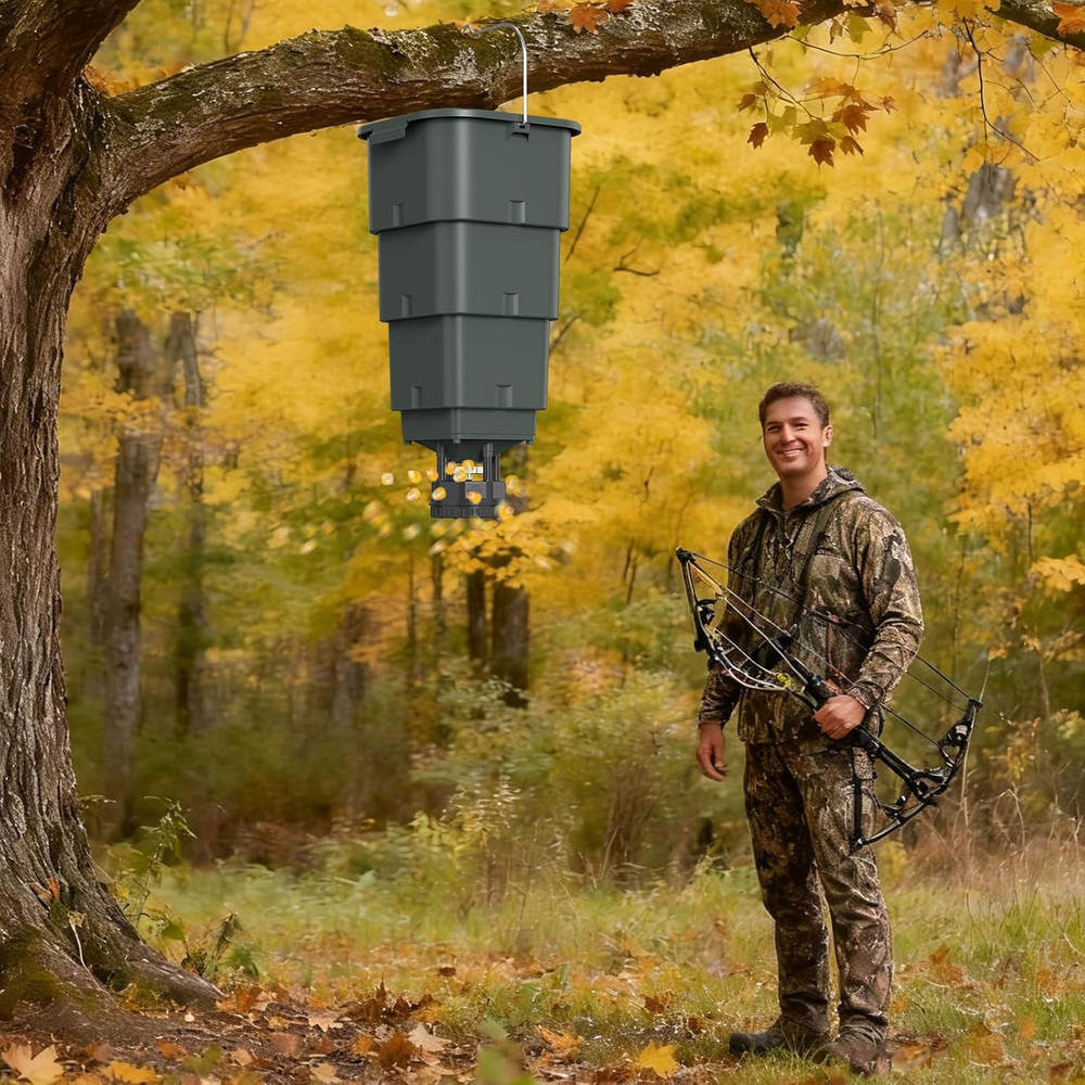 5 Gal Hanging Deer Feeder – Automatic Game Feeder with Digital Timer, 4 Feed Tim