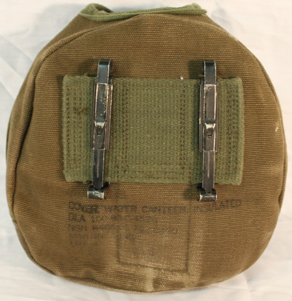 USGI MILITARY ARCTIC CANTEEN COVER CANVAS w/ KEEPERS VG