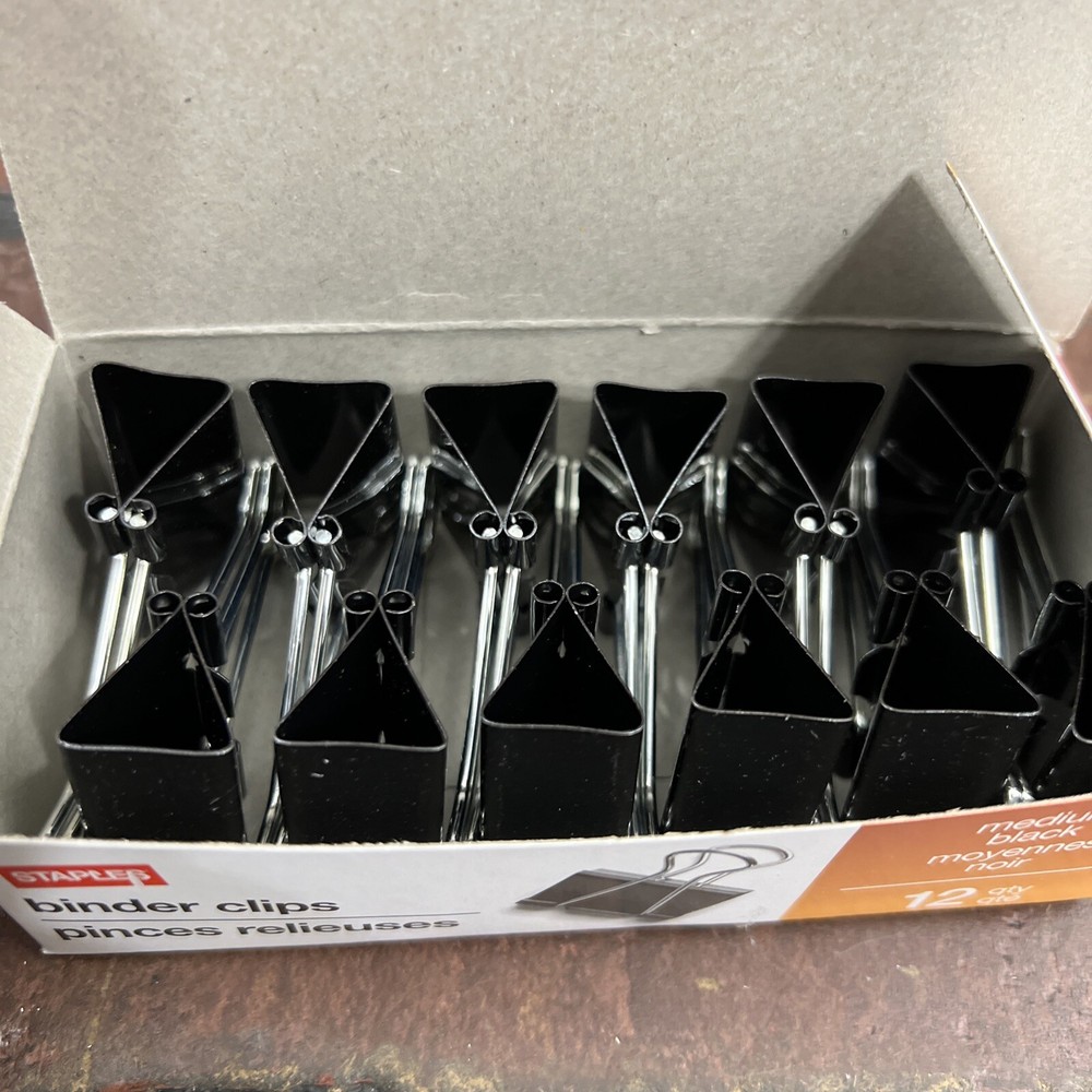 Staples Medium Binder Clip, (2 boxes - 24 qty) -1/4"
