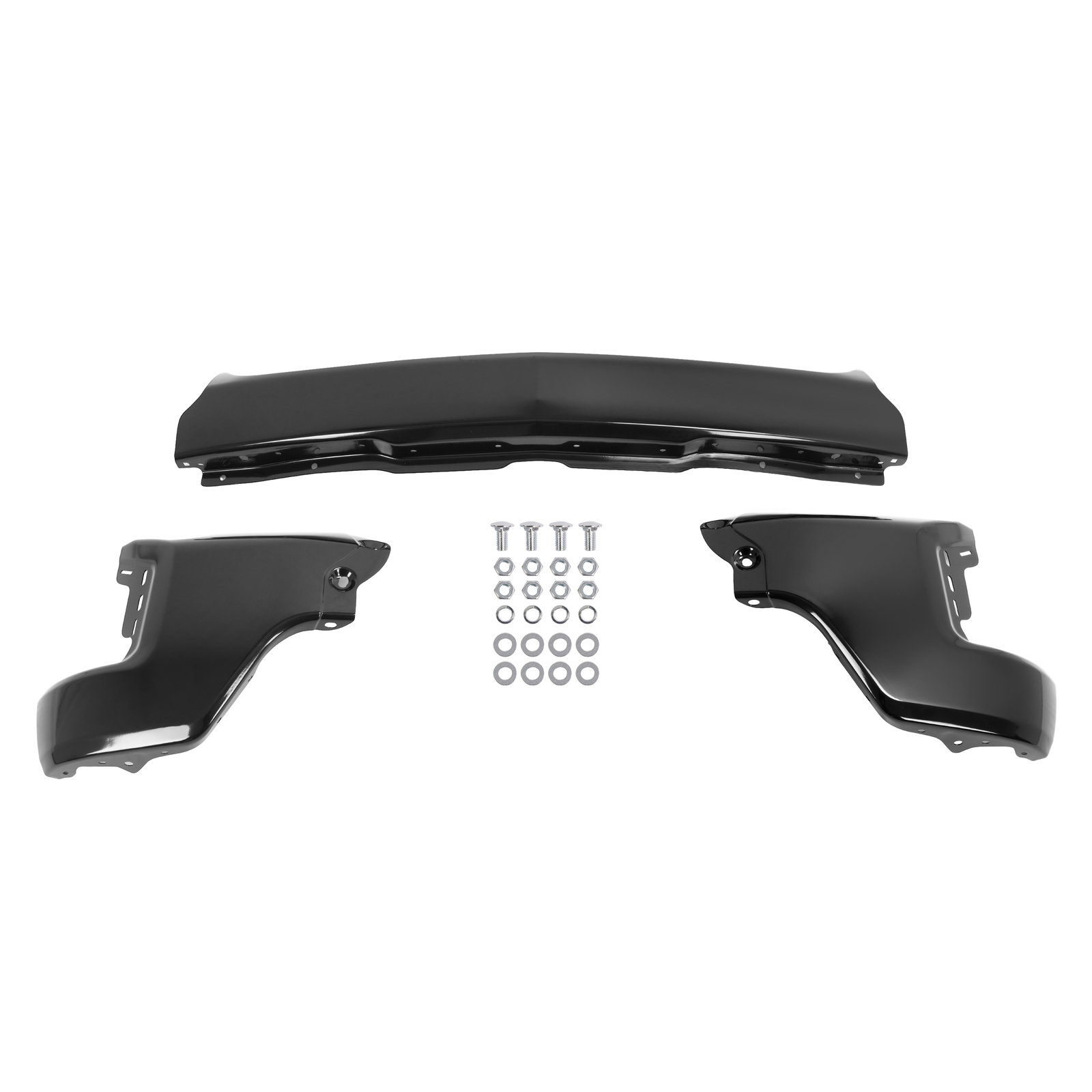 Front Bumper Face Bar Fit For 2019-2022 Chevrolet Silverado 1500 Steel Black