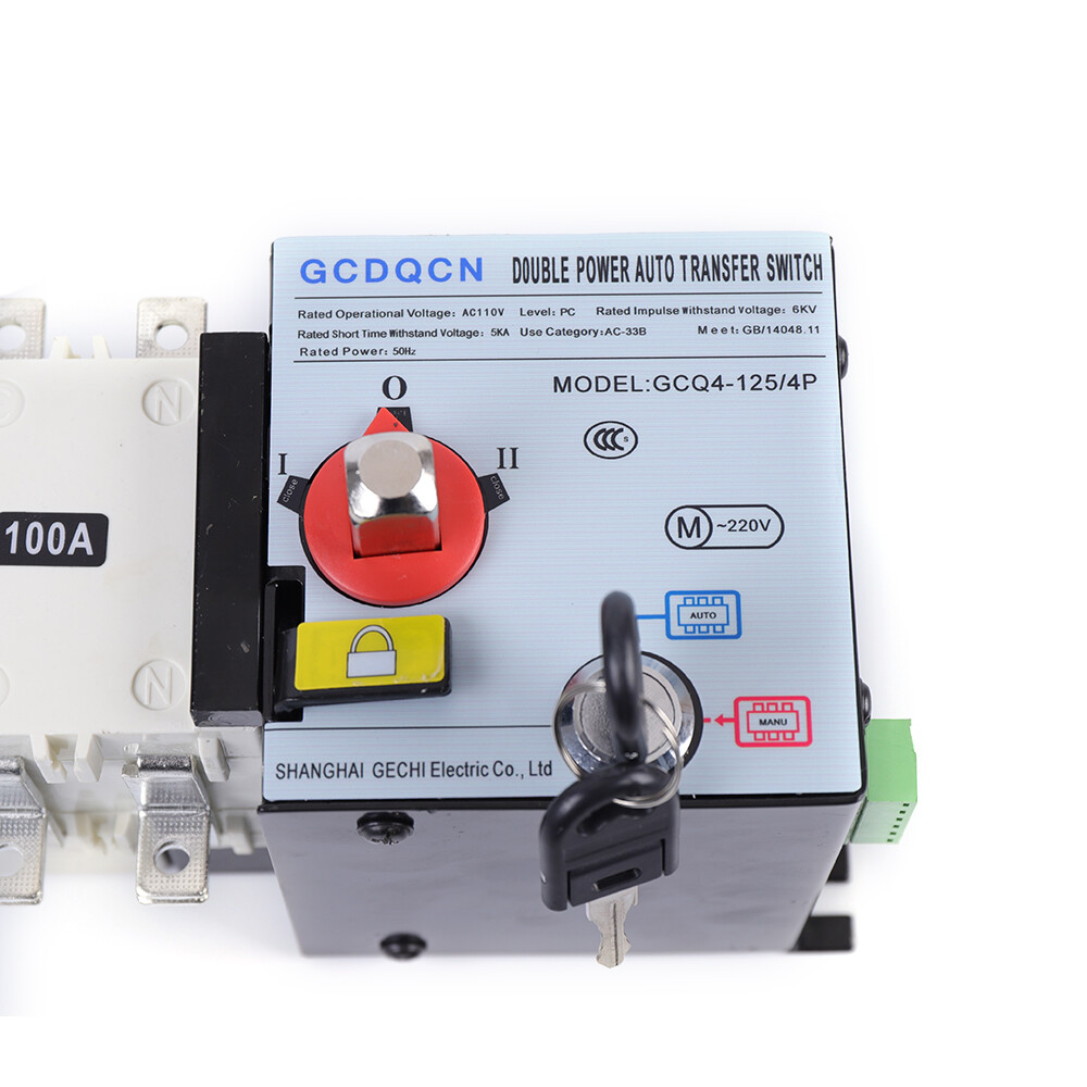 100A/4P Dual Power Automatic Transfer Switch Changeover Isolation Generator NEW