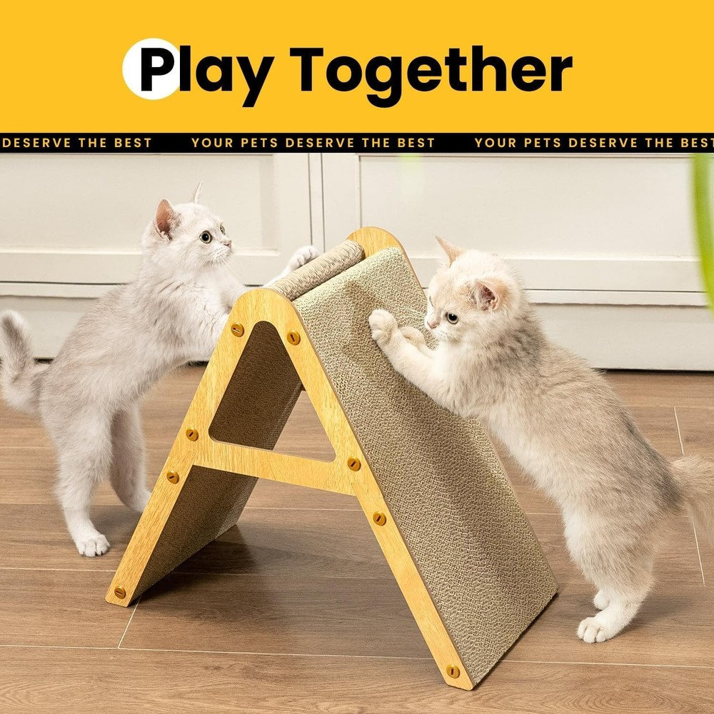 A-Frame Cat Scratcher Vertical & Horizontal Scratching pad for Multiple Cats,...