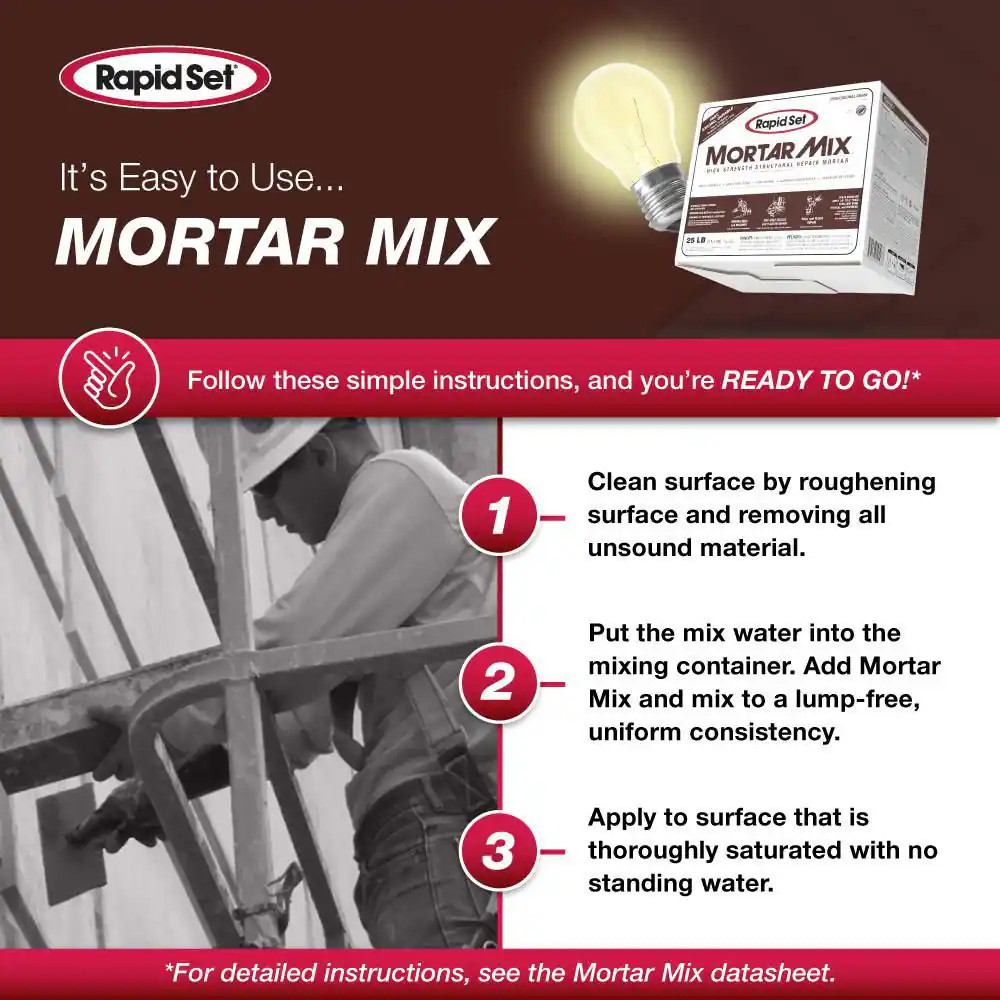 25 Lbs. High-Performance, Fast-Setting Mortar Mix