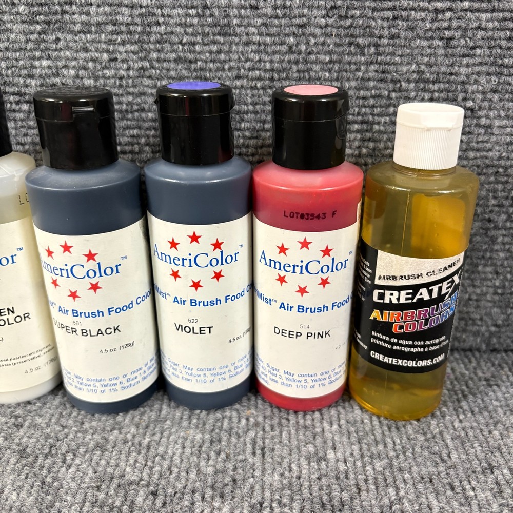 Cookie Countess Airbrush Compressor Kit AmeriColor Paint Lot Tested