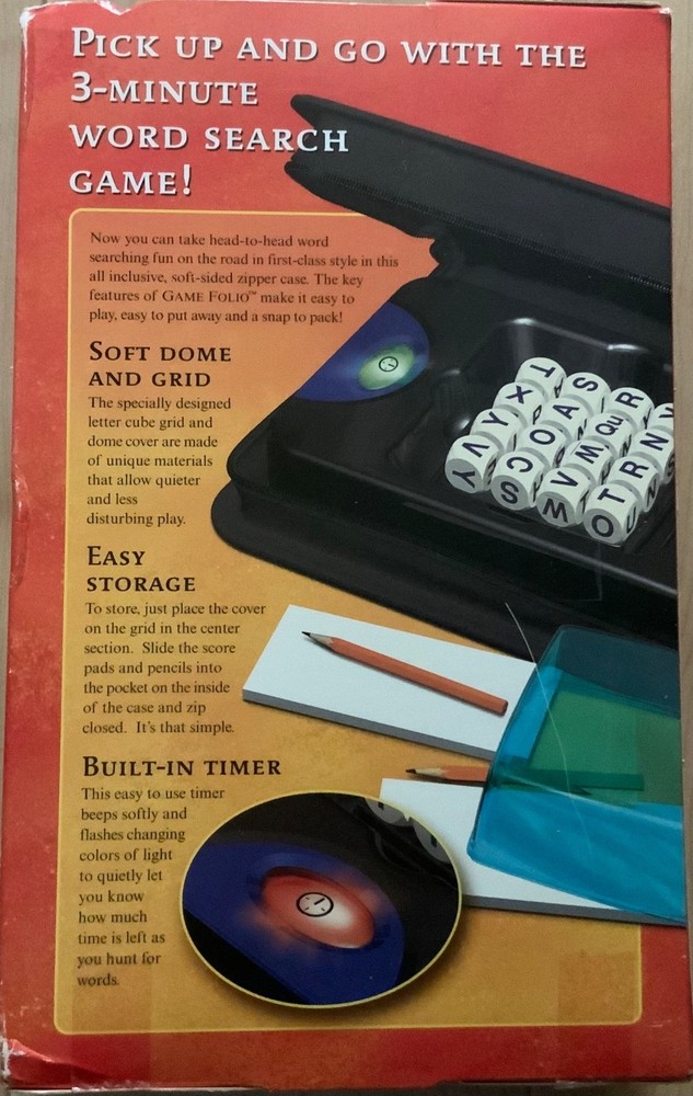 Boogle Game Folio edition with built-in electronic timer