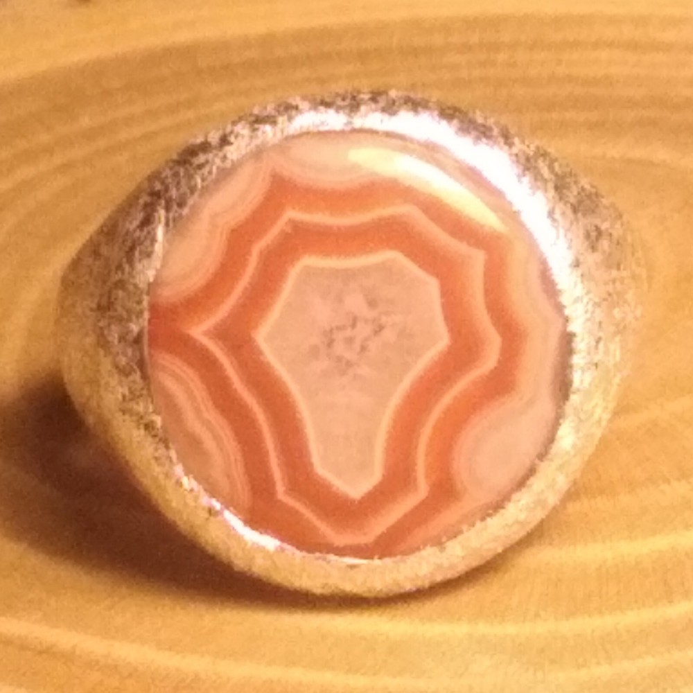 BEAUTIFUL MALAWI AFRICAN AGATE STERLING SILVER RING