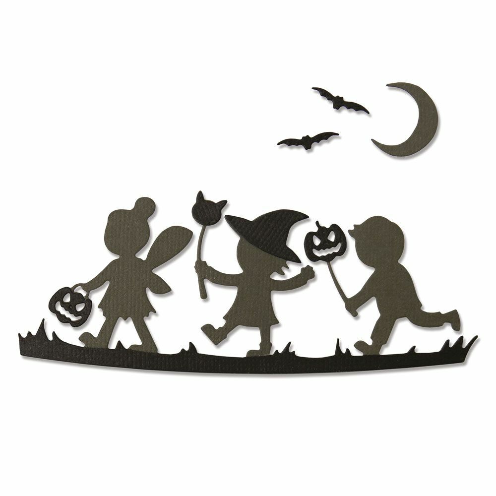 Halloween Silhouettes Sizzix Thinlits Thin Metal Die Set 664588 NEW!