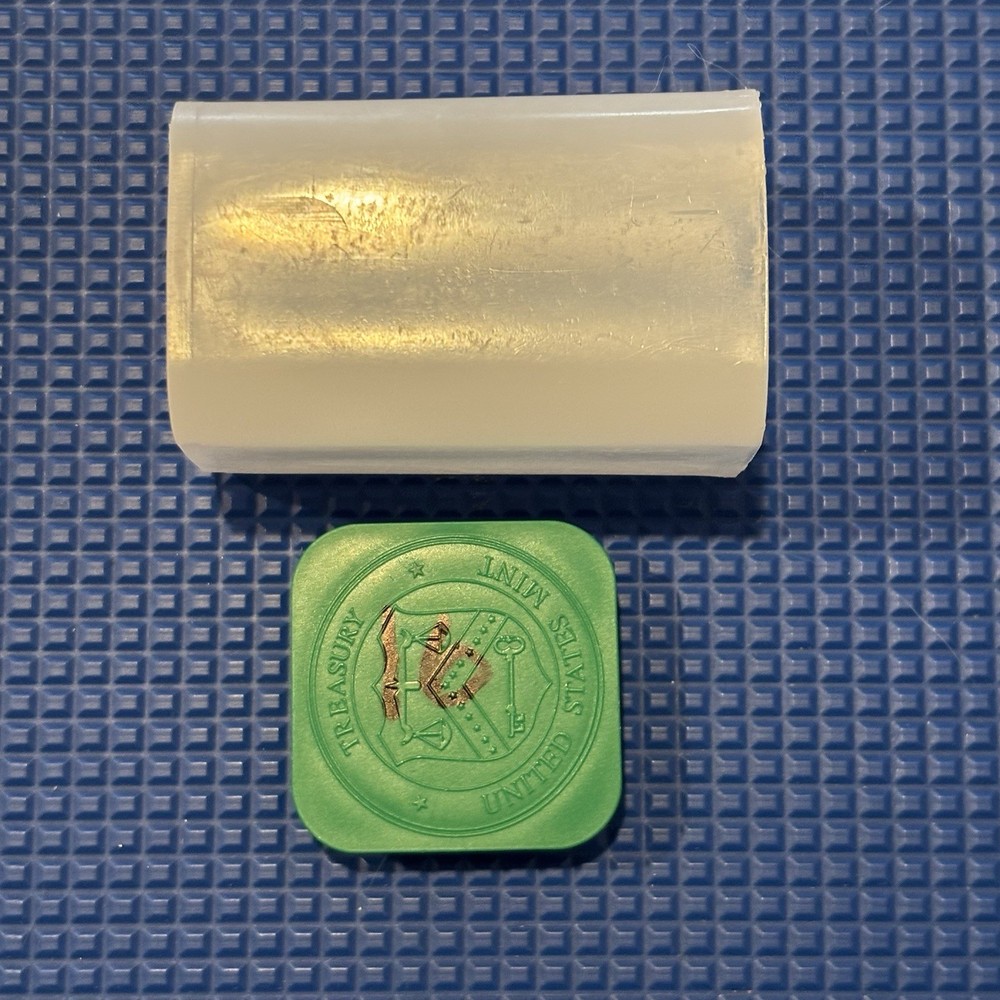 US Mint Silver Eagle Tube Holder Case Green Cap Plastic Stacker Box