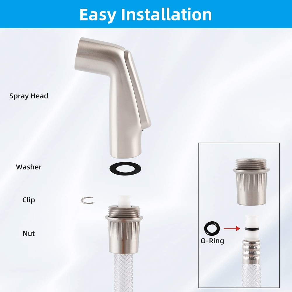 Universal Kitchen Sink Side Sprayer Head Replacement Brushed Nickel