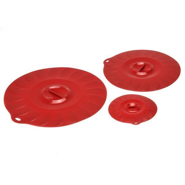 Norpro Red Silicone Universal Suction Lids 3 Piece Set #413