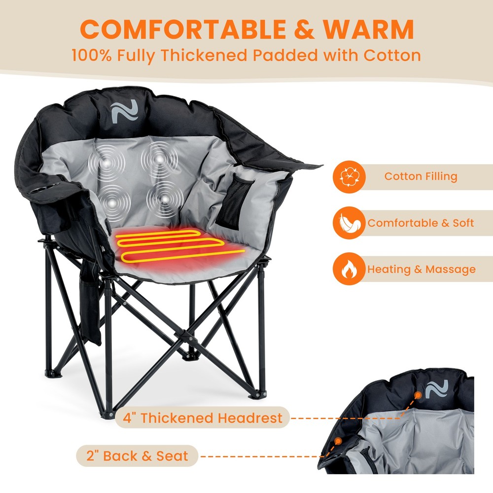 XL Camping Chair with Heating - 3 Modes & Massage Function
