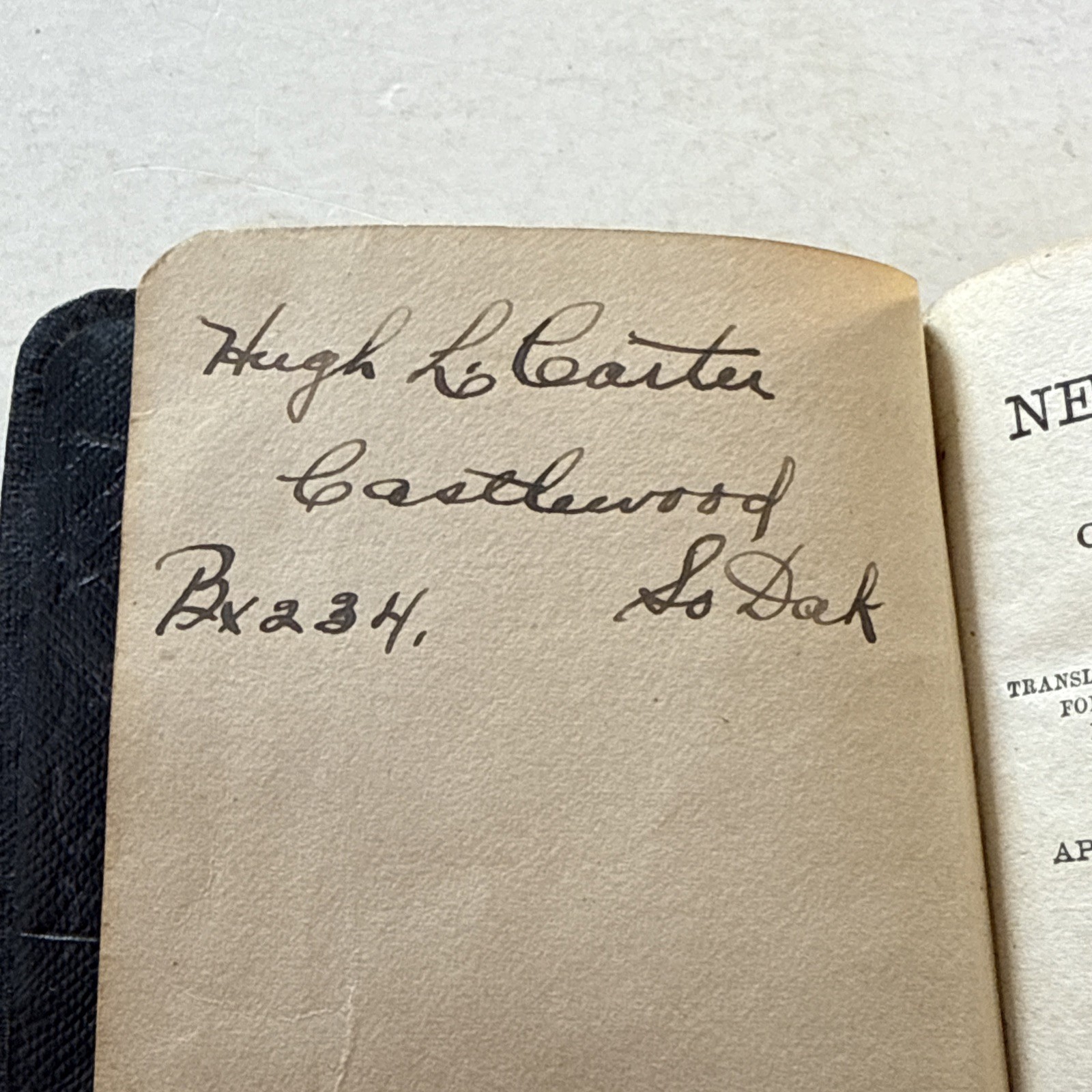 1918 WWI New Testament Pocket Holy Bible Army Camp Dodge Iowa IA Soldier Army SD