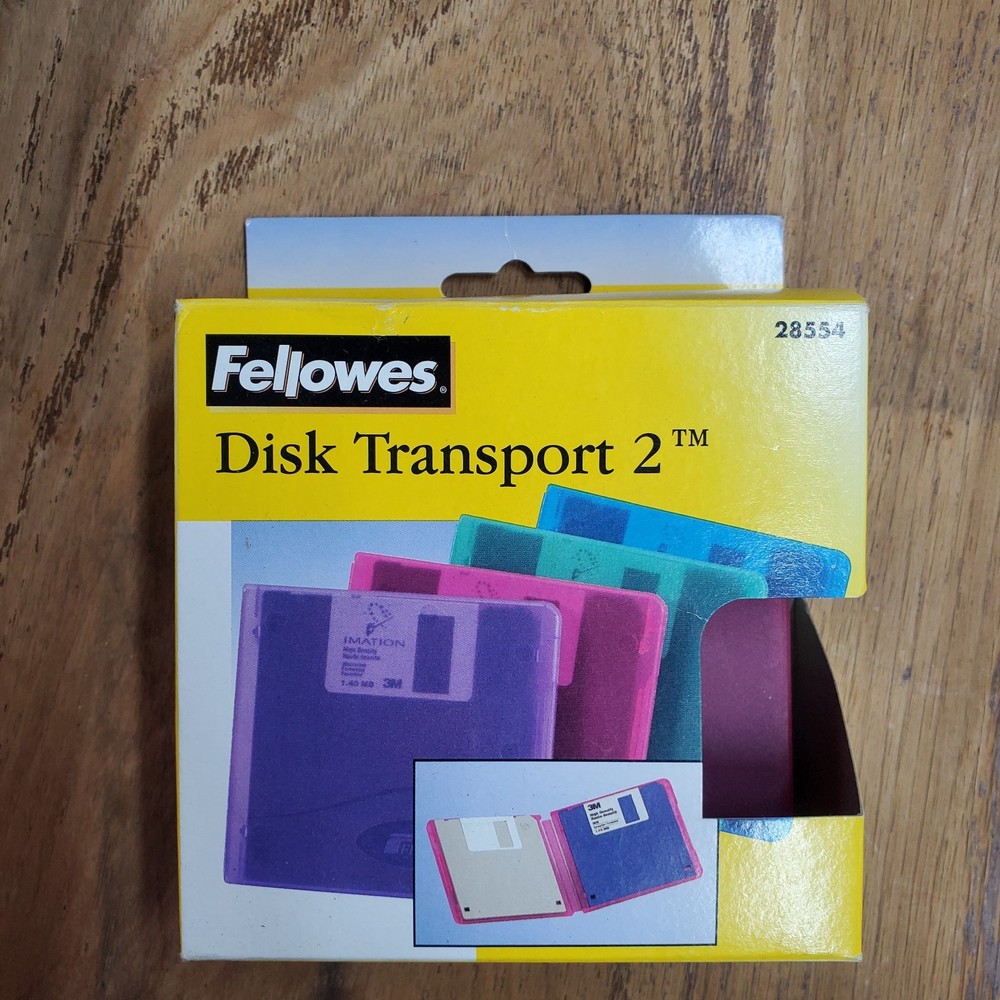 Fellowes Disk Transport 2 Partial Pack (2) Floppy Disk Holders New from 1998