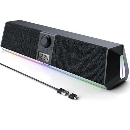 R80 Bluetooth Computer Speakers, USB Plug & Play PC Speakers with Digital