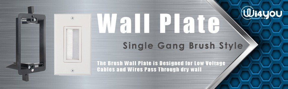 Brush Wall Plate Deco Bristle Insert with Mounting Bracket for Cables 30-Pack