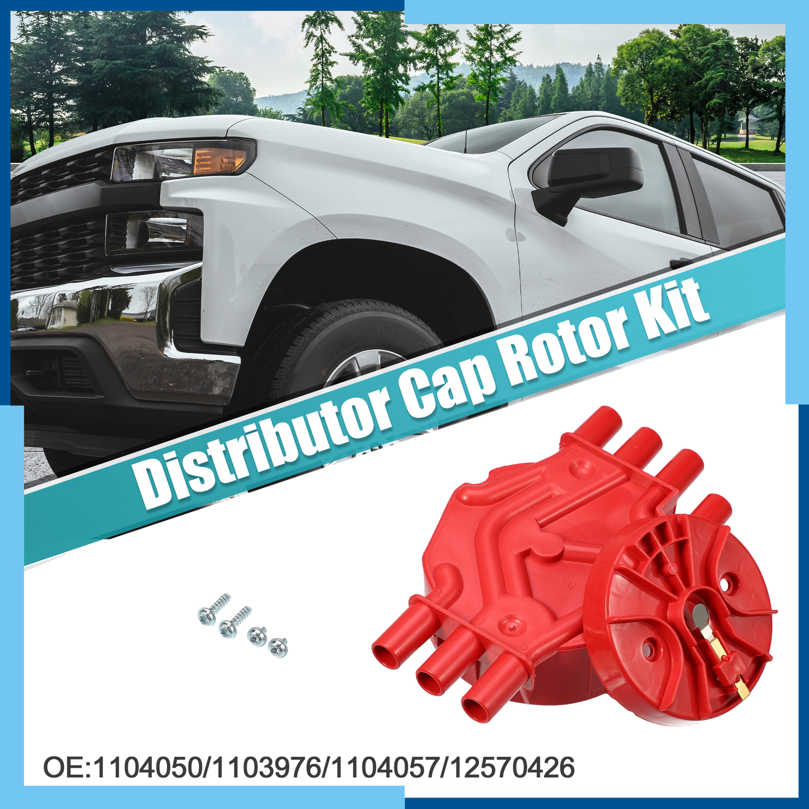 Pack (1) Ignition Distributor Cap and Rotor for GMC Sierra 1500 4.3L 1999-2007