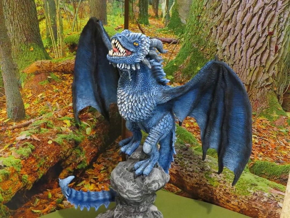 Handmade dragon Viserion ice dragon sculpture ooak