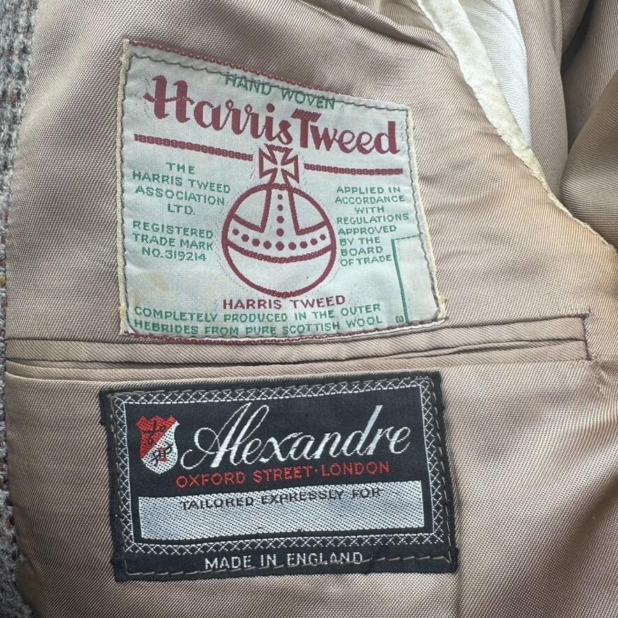 Alexandre Harris Tweed Blazer Mens 44R Brown Houndstooth Wool Jacket England