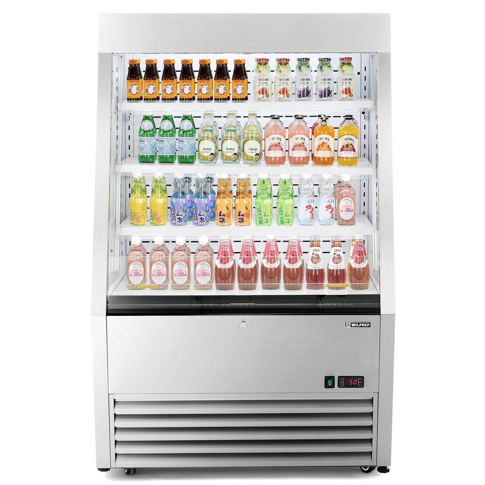 36'' Commercial Display Refrigerator Open Air Curtain Beverage Merchandiser ETL