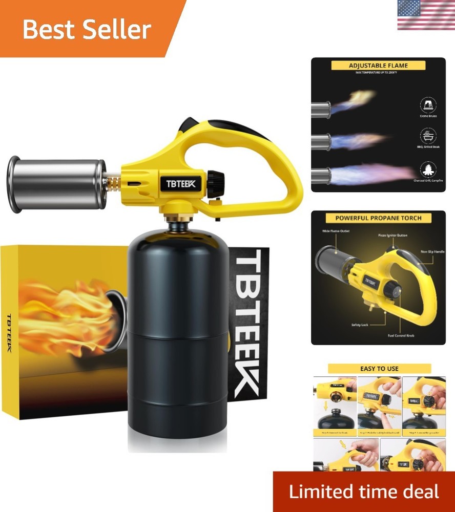 Refillable Propane Torch with Powerful Flame - Great for Culinary & Outdoor Use