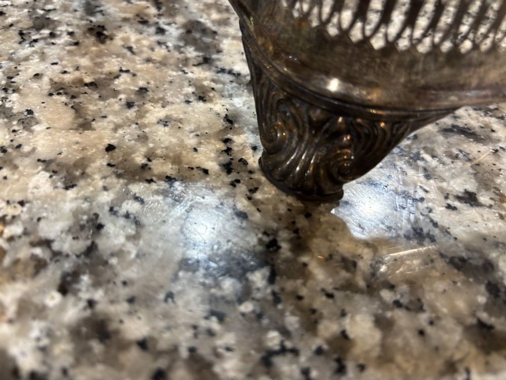 Vintage Silver Plated Footed Casserole Dish Holder 13x8.5 Inches With Handles