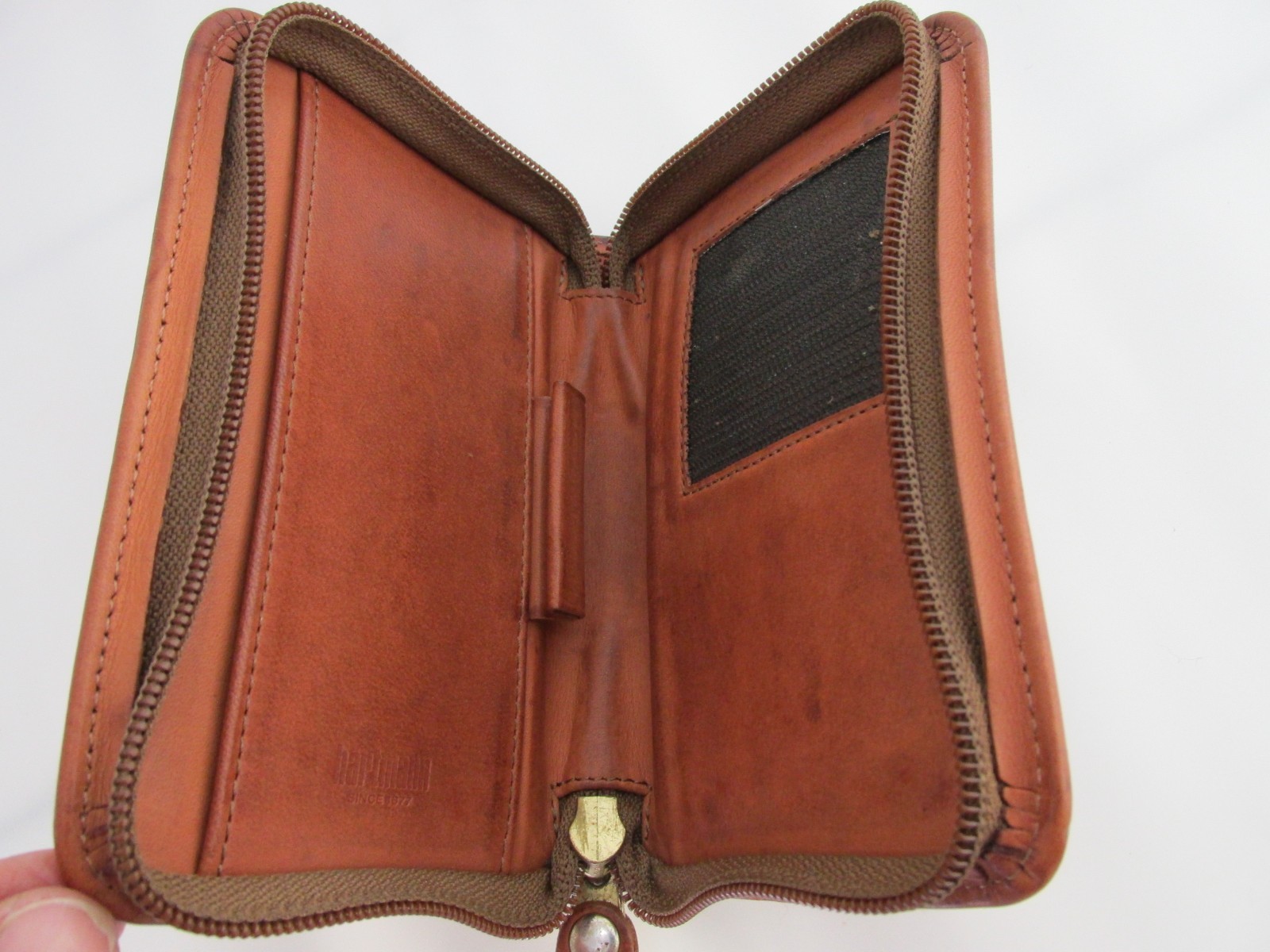 Hartmann Leather Zip Pouch Book Notepad Passport Holder 4 X 5.5 X 1" Blackberry