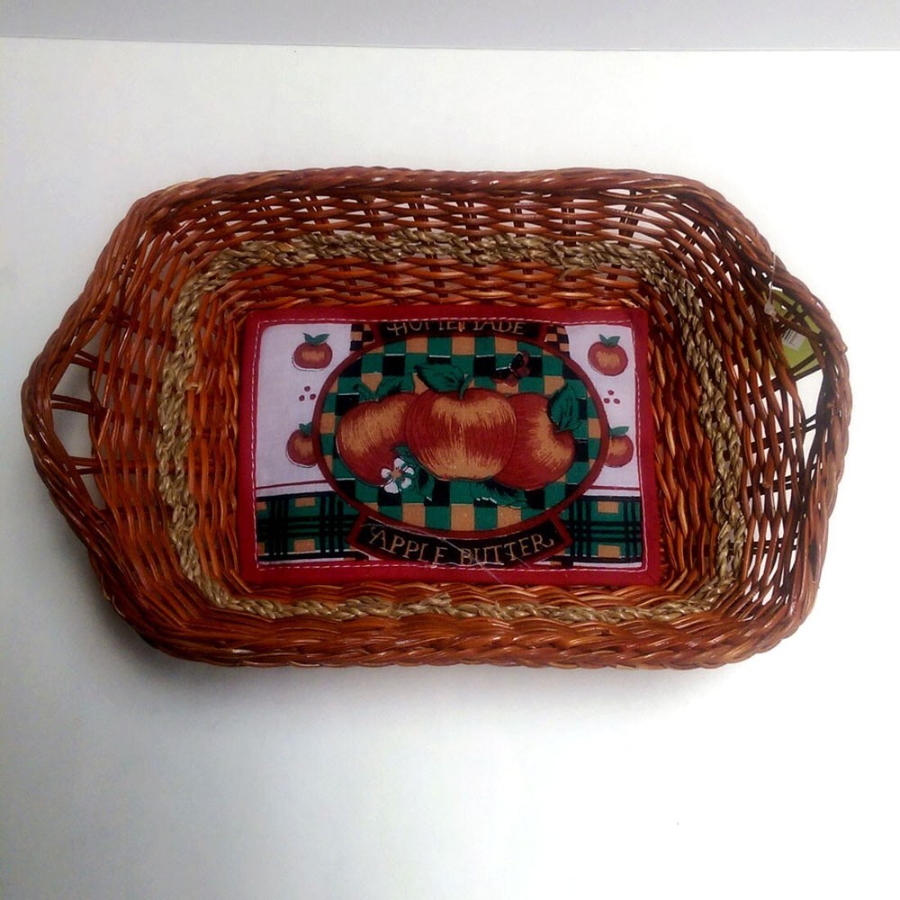 Wicker Fruit Basket Bread Basket Kitchen Storage Apples Pastry Shell Tray new