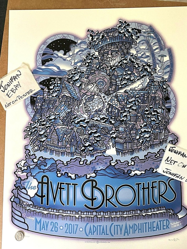 THE AVETT BROTHERS Tallahassee FL 2017 SCREEN PRINT SE POSTER Signed S/N #/200