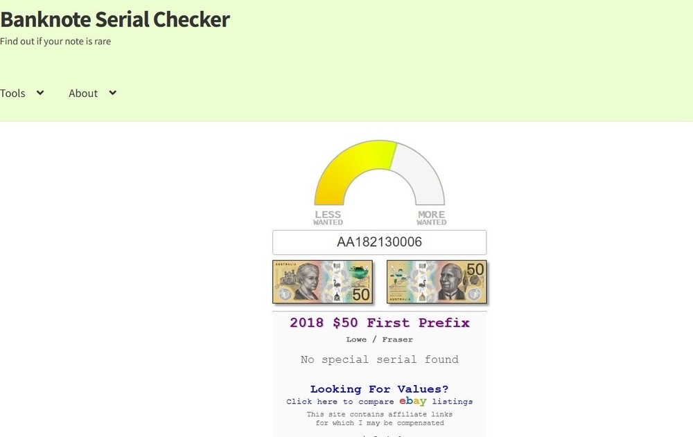 $50 2018 First Prefix Lowe Fraser AA182130006