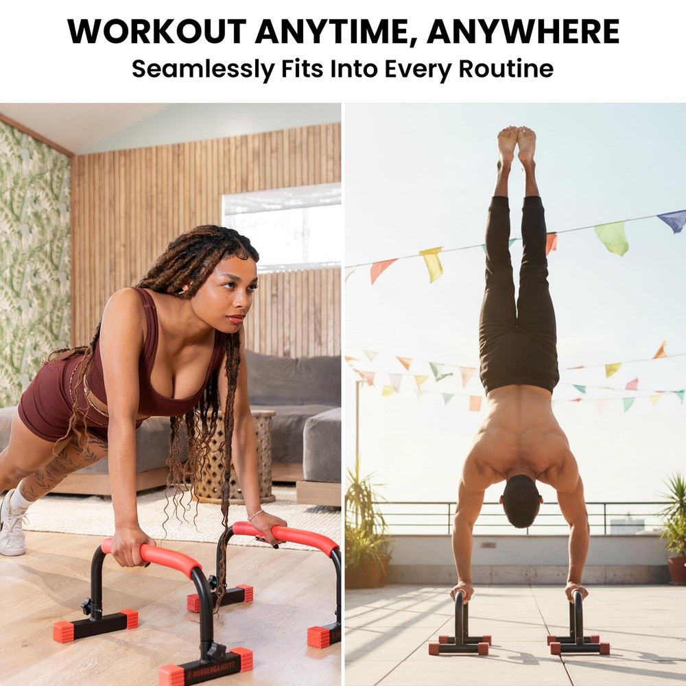 Parallettes Calisthenics Handles – Push Up Bars & Dip Bar Stand – Parallel Ba...