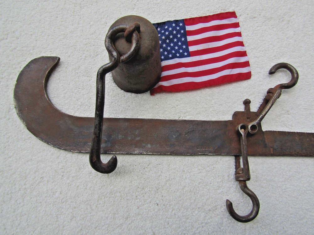 1800's large cast iron hanging balance scale