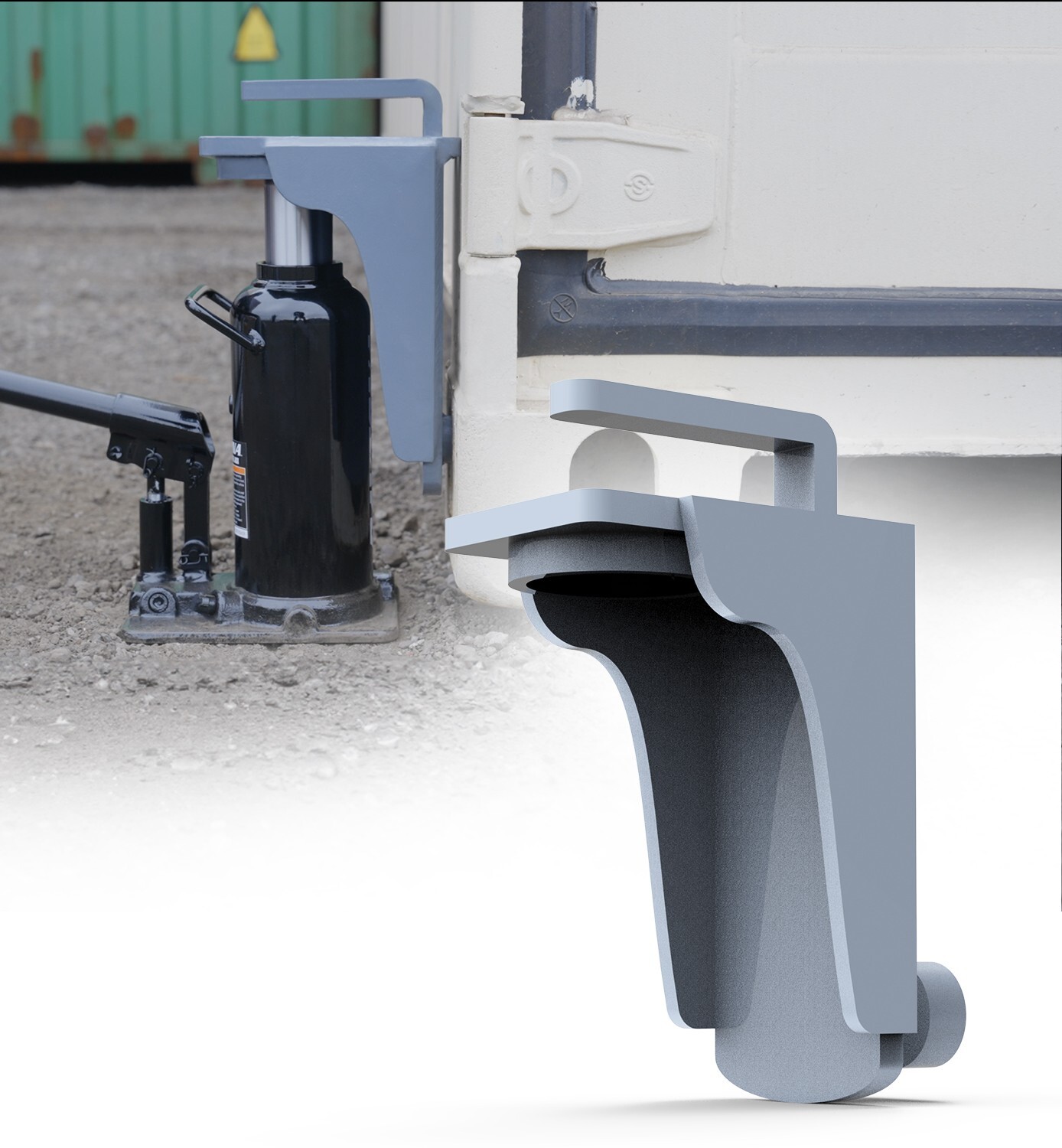 Steel Shipping Container Jack Lug with L-Shaped Handle, Jack Leveling Attachment