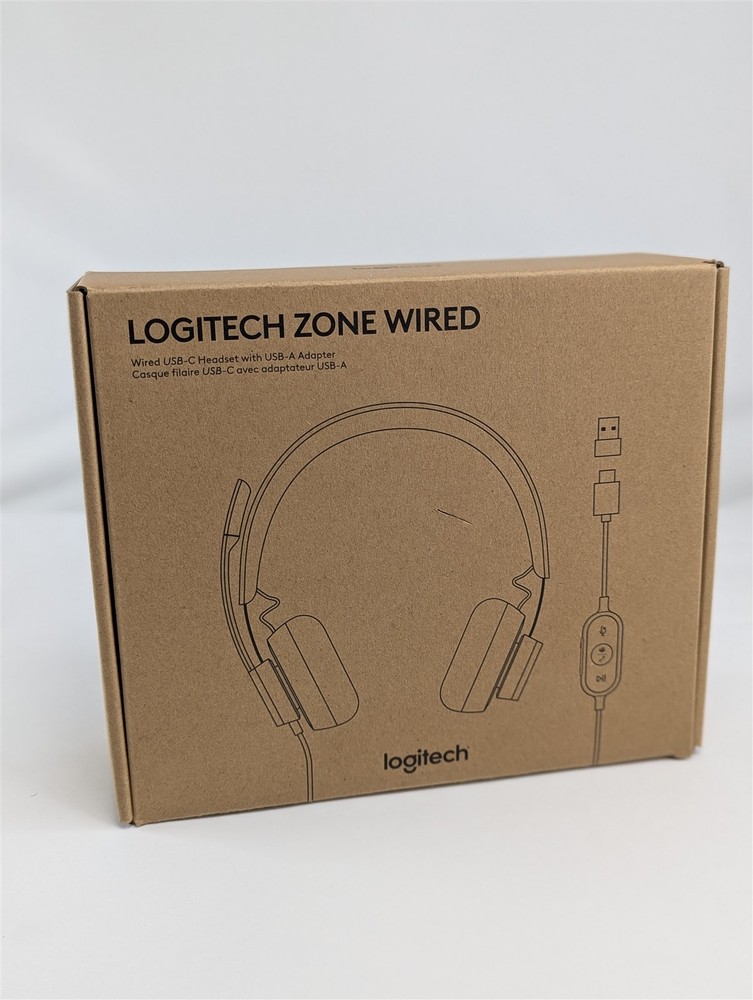 Logitech Zone Wired USB Headset Noise Cancelling Microphone USB-A Adapter