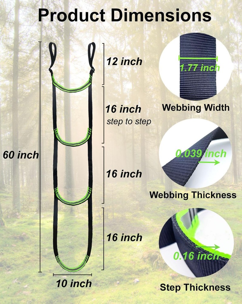 Double-Thickened and Widened 3-Step Climbing Aider for Hunting Tree StepsFall...