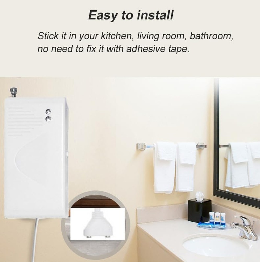 Water Detector Kit: 1 Smart Hub + 3 Leak Sensor (Silent), Water Sensor with E...