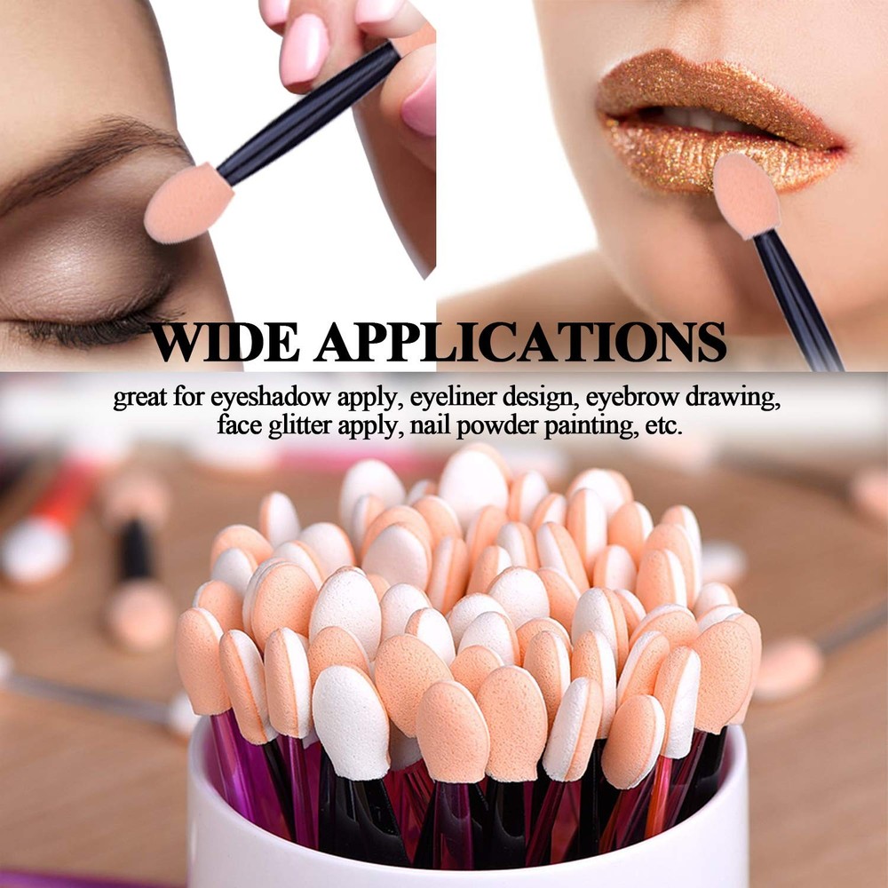 30Pcs Disposable Eyeshadow Brush, Double Ended Sponge Eye Shadow Applicator