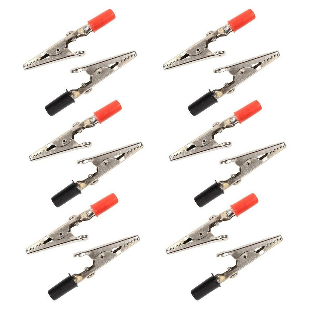 12pc Clip Negative Positive Insulated Post Electrical Clamp SHOCKPROOF