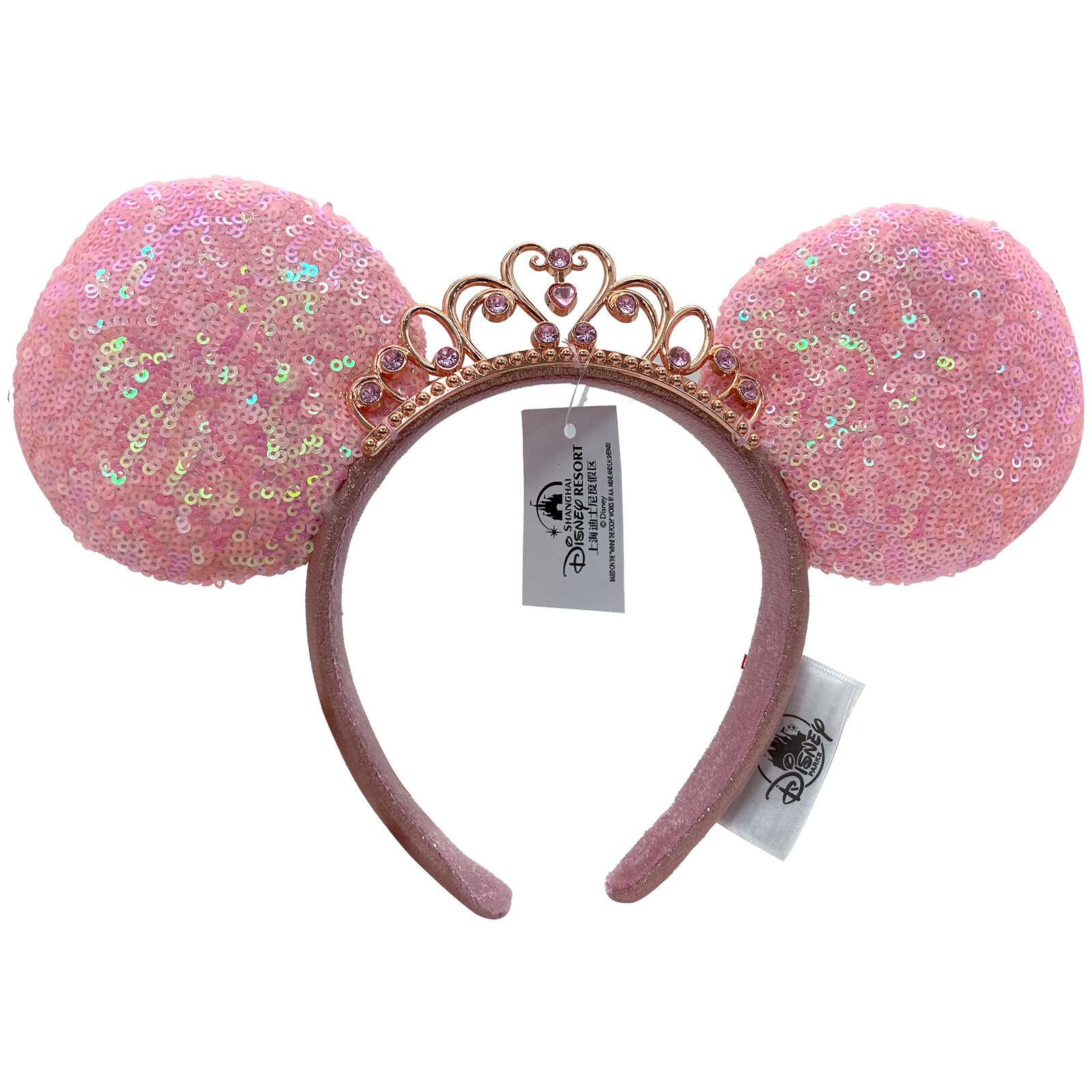 Pink Sequin Minnie Mouse Tiara Princess Headband Crown 2022 Disney Parks Ears