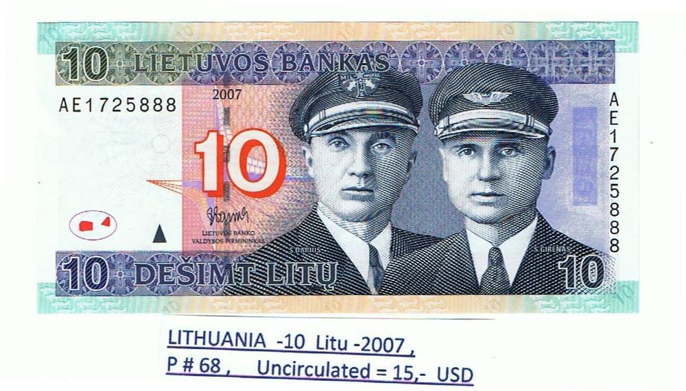 !!! TEST !!! Lithuania - 10 Litu 2007 P#68 UNC!