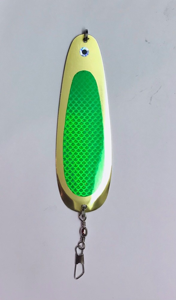 Kokanee Dodger: uv "GREEN PRISM” / brass
