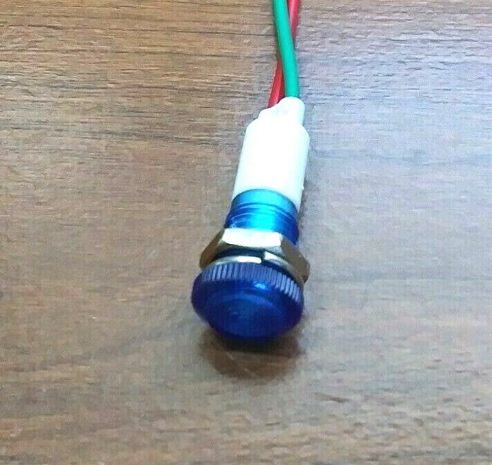 BBT 12 volt DC Waterproof Blue LED Low-Profile Indicator Light