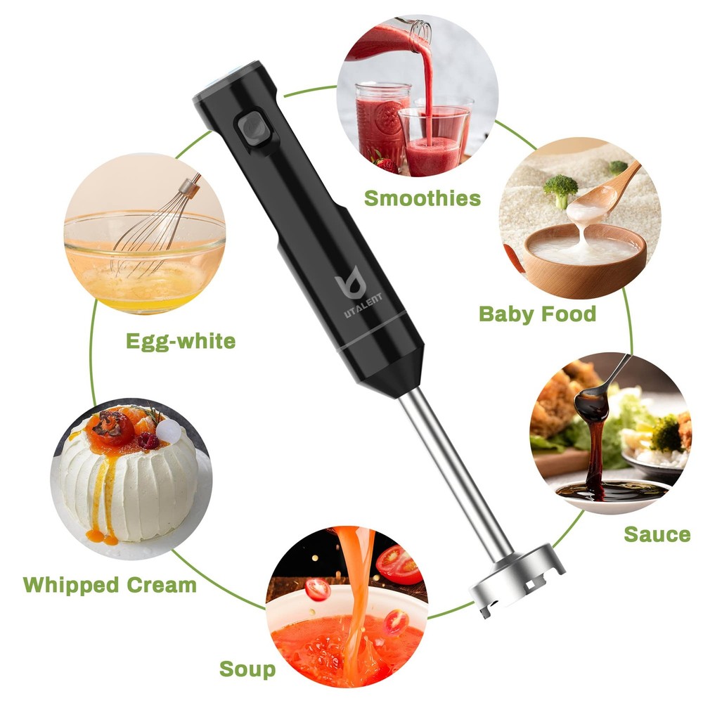 Cordless Hand Blender, Variable Speed Immersion Blender Rechargeable, with 50...
