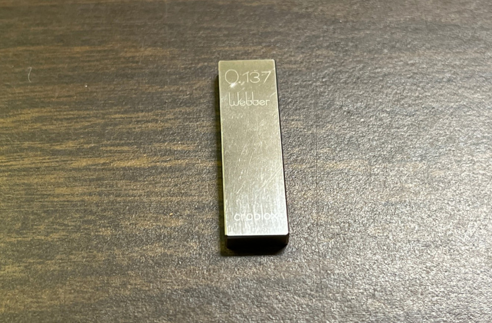 .137" Starrett-Webber Gage Block with certification