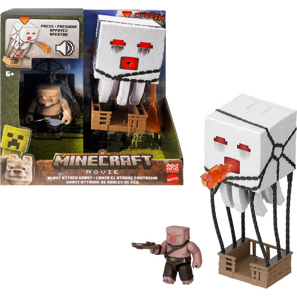 Minecraft Blast Attack Ghast Action Figure Set with Lights, Sounds & More
