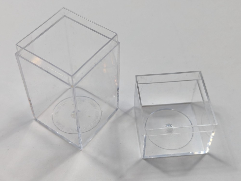 Plastic Storage Display Cube - 3⅜” x 1 ½” x 1 ½” – AMAC Plastic Products Corp